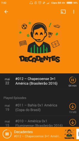 Tela do Feed do Decadentes