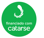 Selo redondo verde com a marca e o texto financiado com Catarse
